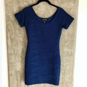 Forever 21 | Blue Ribbed BodyCon Mini Dress - Small